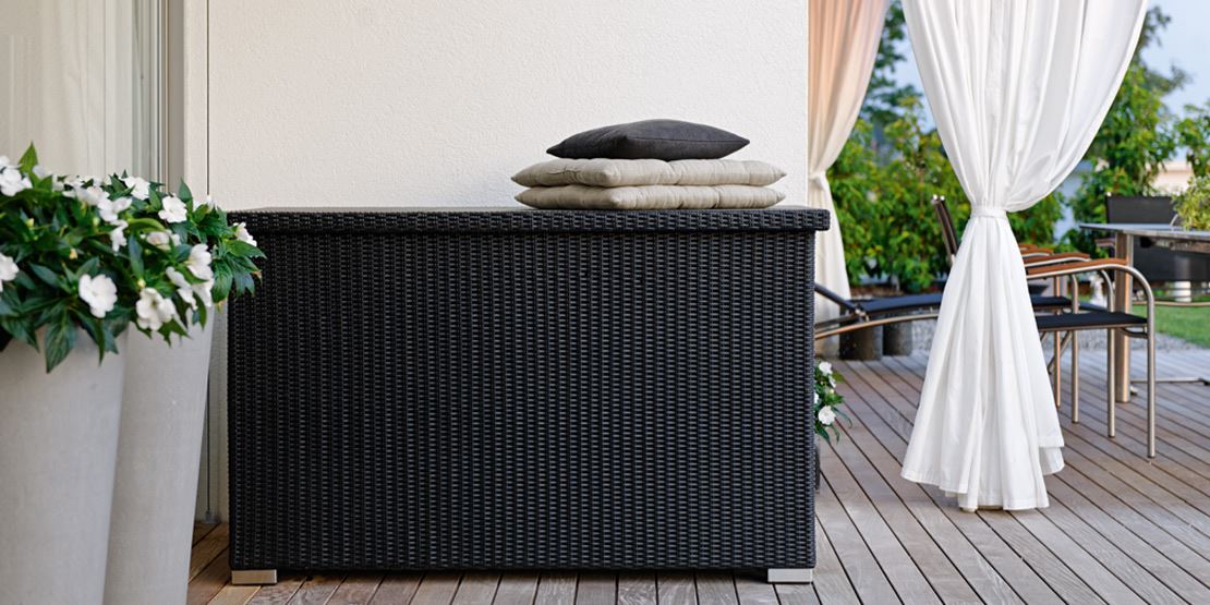 Kissenbox im Garten Kissenbox-Comfort2-Rattan-anthrazit